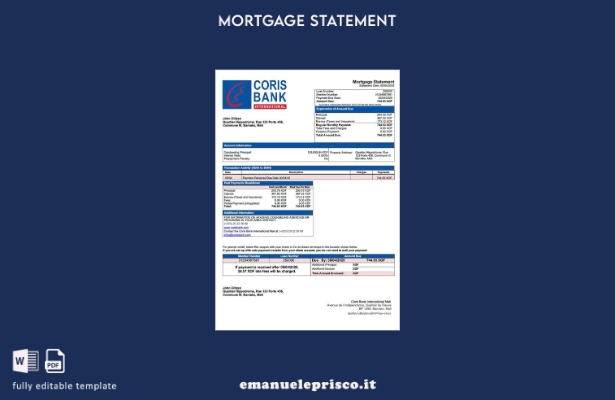 stile verificato Mali Coris Bank International Mali estratto conto mutuo Modello